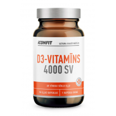 ICONFIT uztura bagātinātājs D3 Vitamīns, 4000 SV, 90 eļļas kapsulas